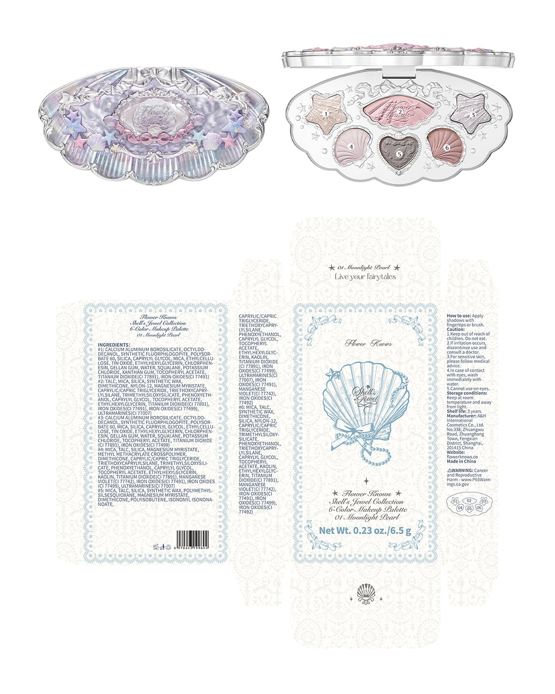 Shell's Jewel 6-Color Makeup Palette