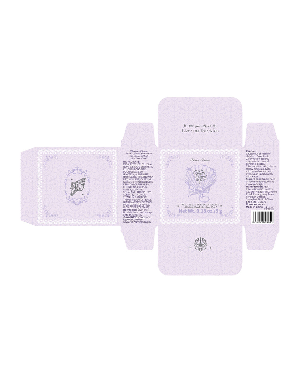 Shell's Jewel Silk Satin Blush