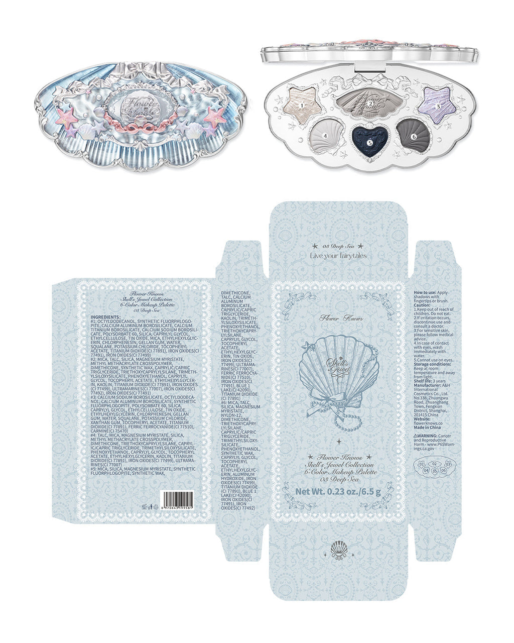 Shell's Jewel 6-Color Makeup Palette