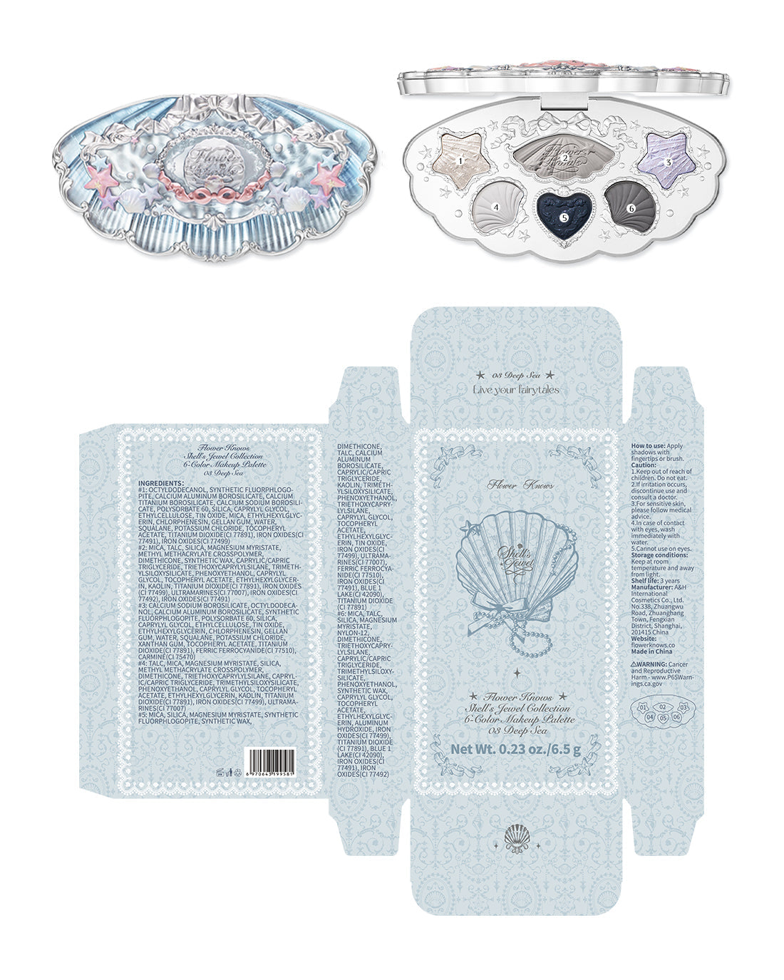 Shell's Jewel 6-Color Makeup Palette