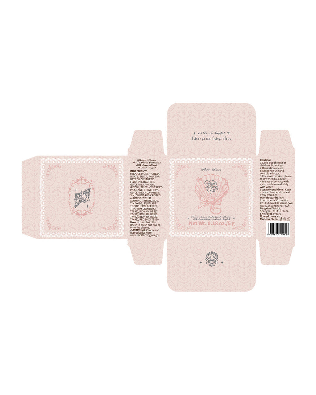 Shell's Jewel Silk Satin Blush
