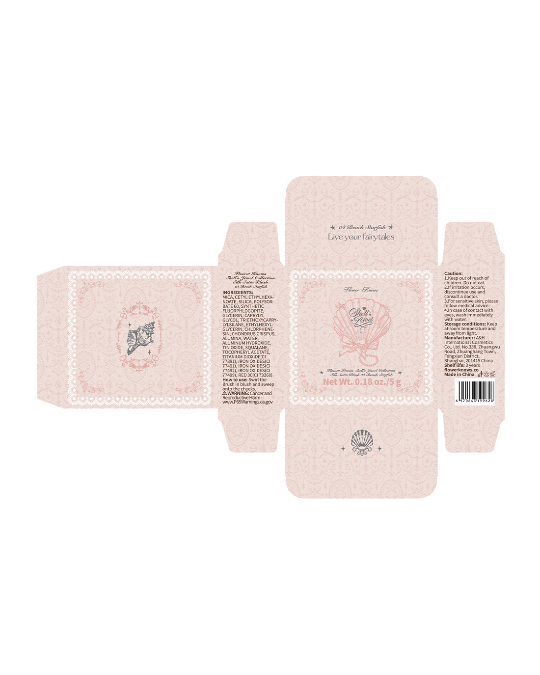 Shell's Jewel Silk Satin Blush