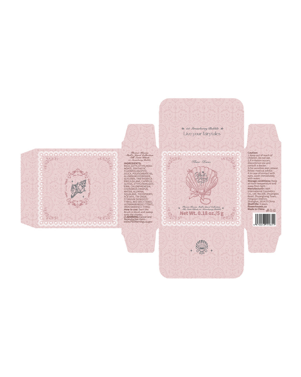 Shell's Jewel Silk Satin Blush