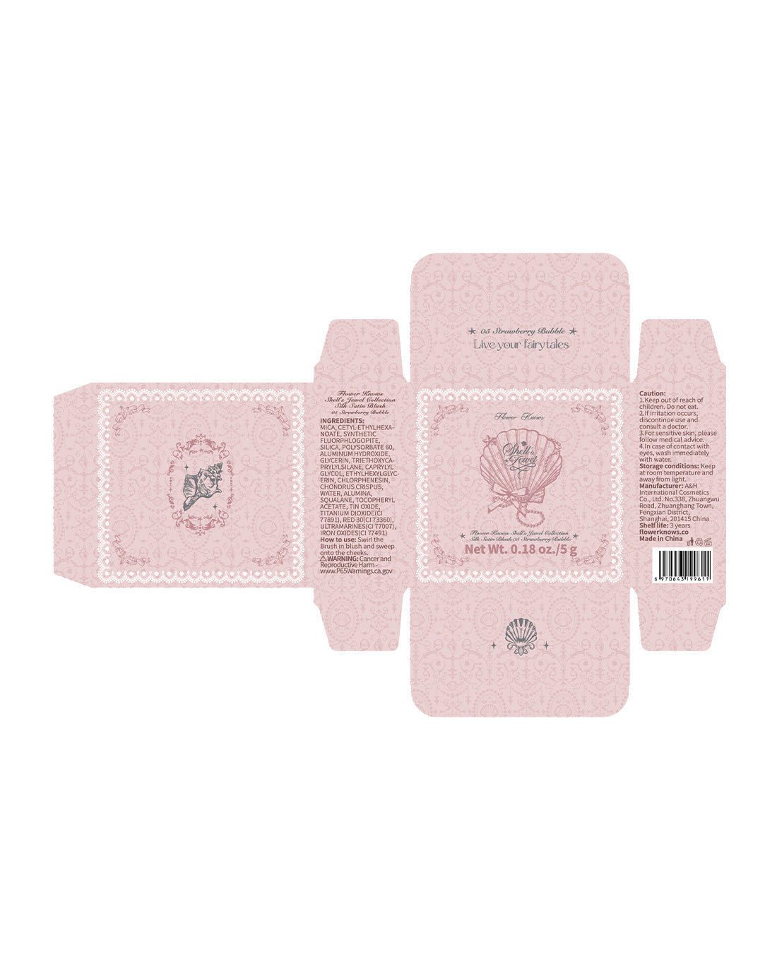 Shell's Jewel Silk Satin Blush