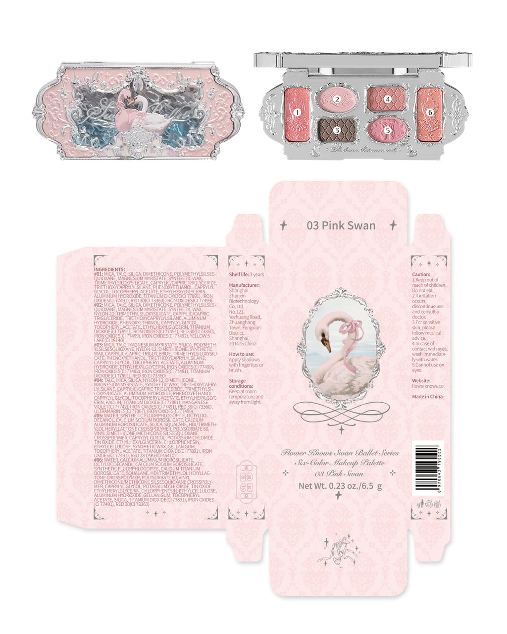 Swan Ballet Six-Color Makeup Palette