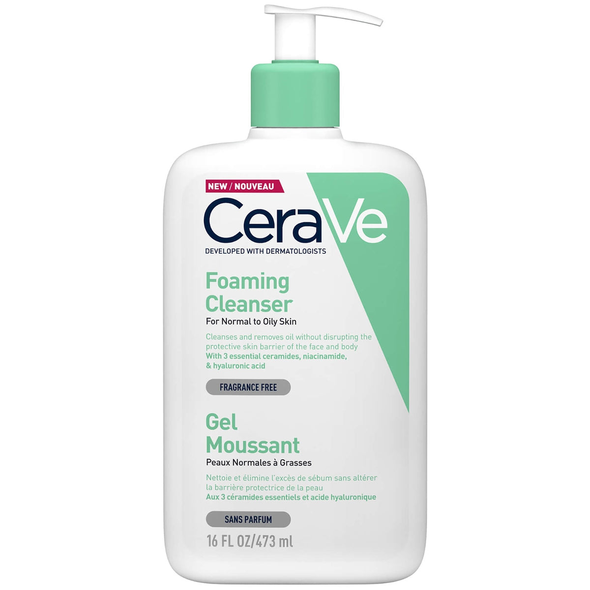 CeraVe Foaming Cleanser with Niacinamide for Normal to Oily Skin 473ml