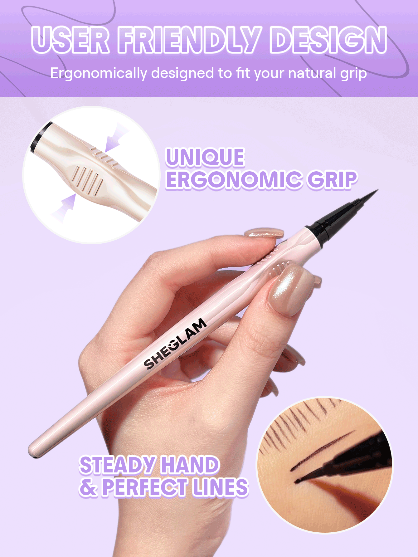 Glide Control Liquid Eyeliner-Matte Black by Sheglam