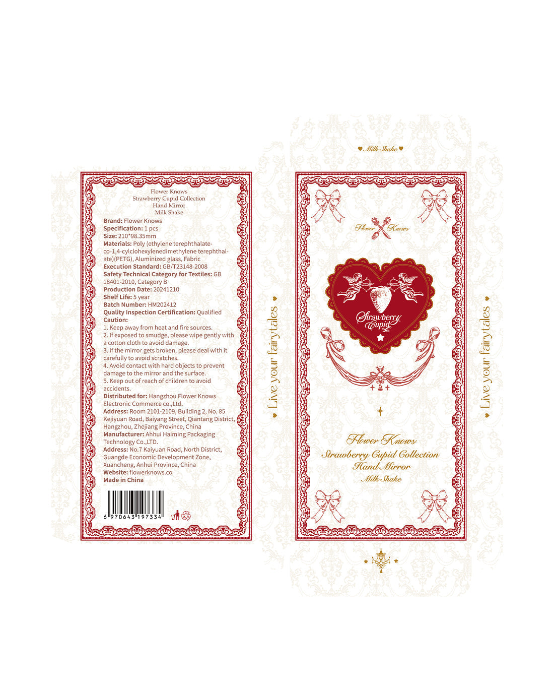 Strawberry Cupid Hand Mirror