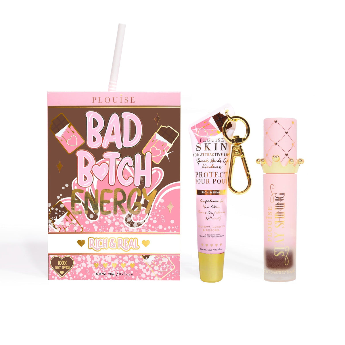 Bad Bitch Energy Lip Conditioner & Lip Oil Duo by P.Louise