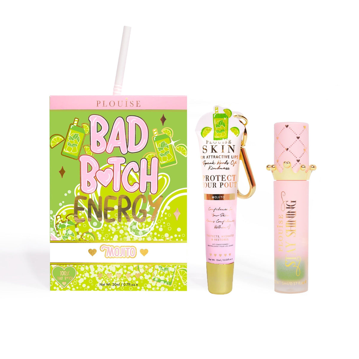 Bad Bitch Energy Lip Conditioner & Lip Oil Duo by P.Louise