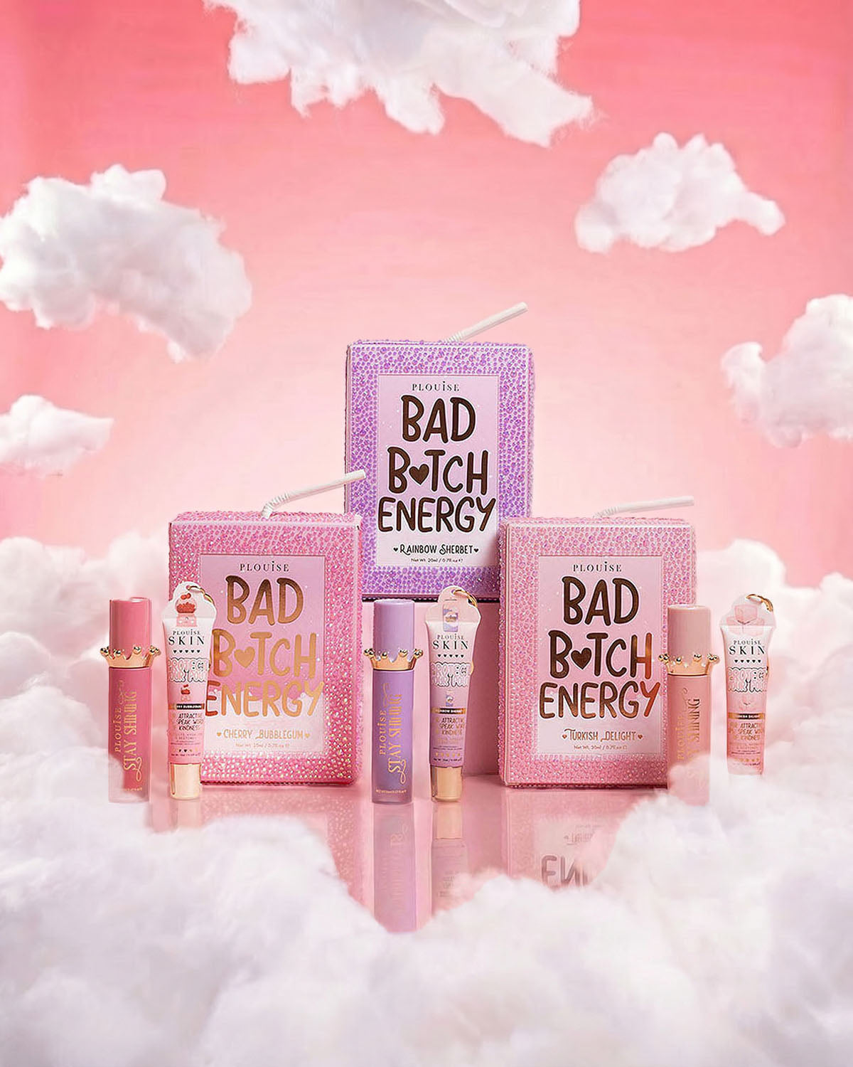 Crystal Bad Bitch Energy Trio Lip Gloss Bundle by P. Louise Cosmetics