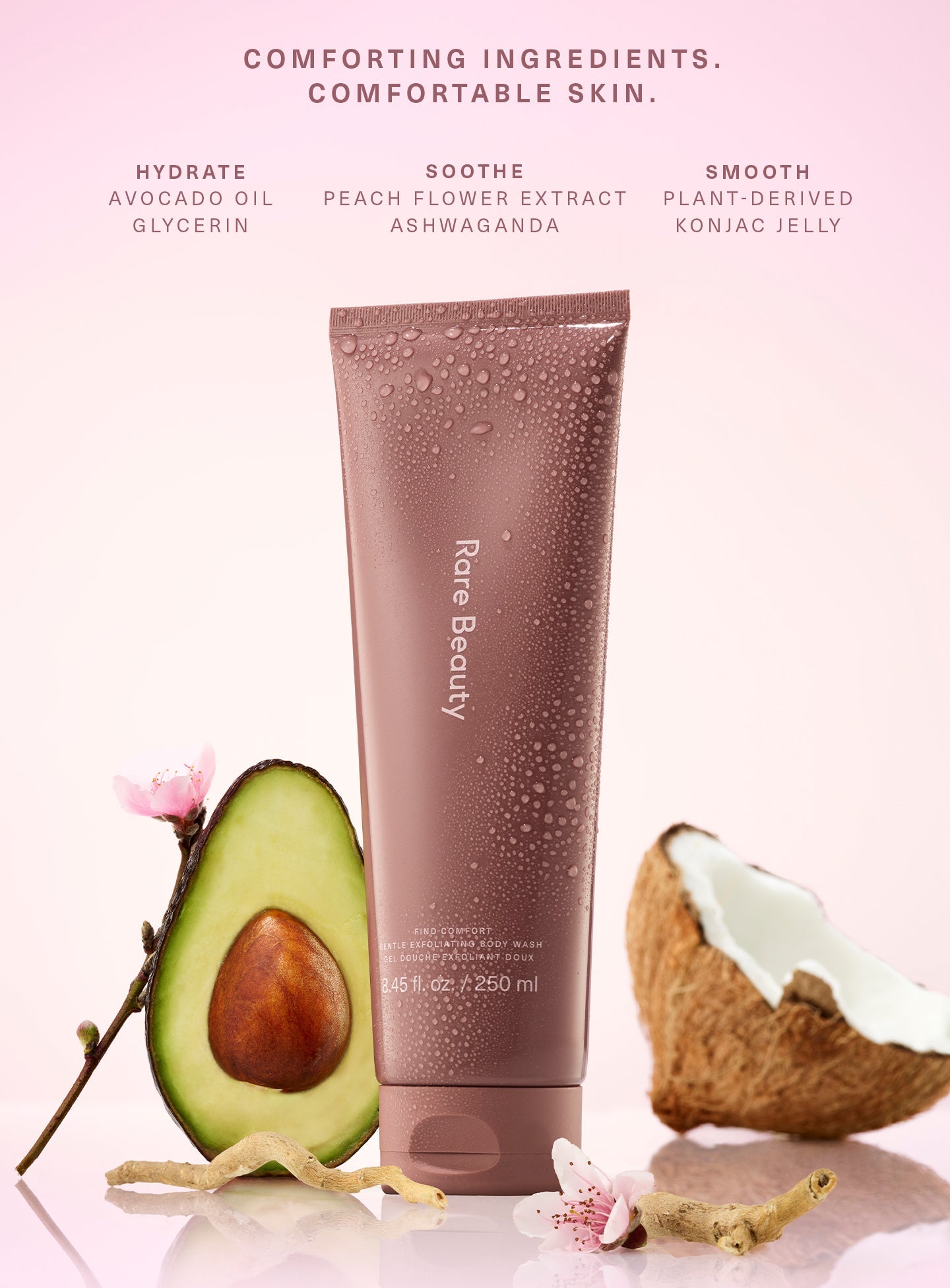 Find Comfort Gentle Exfoliating Body Wash Mini by Rare Beauty