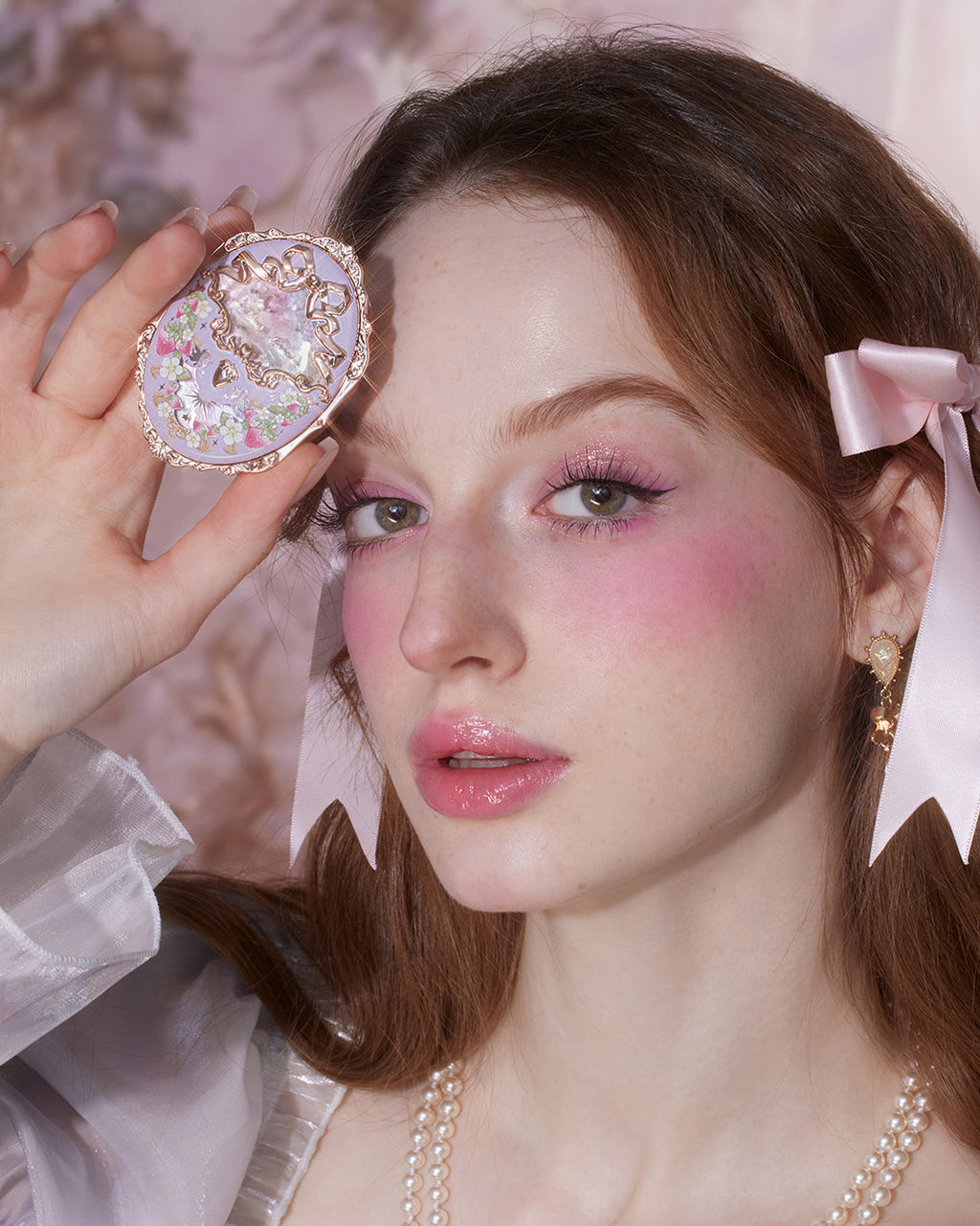 Violet Strawberry Rococo Embossed Blush