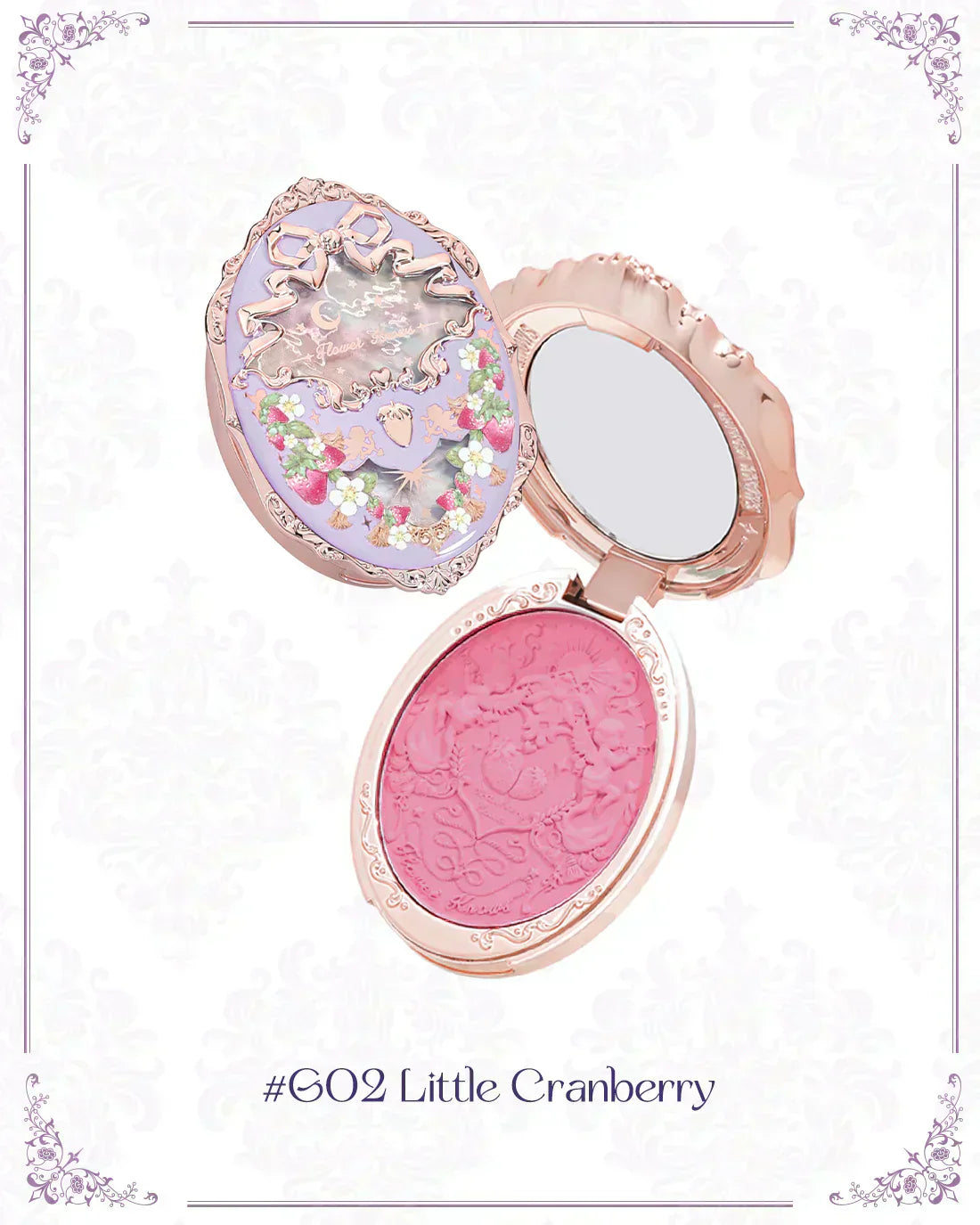 Flower Knows - Violet Strawberry Rococo Embossed Blush
