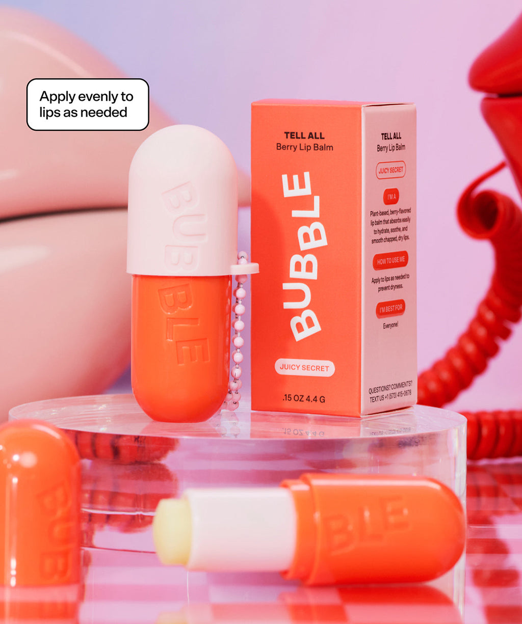 Tell All Juicy Secret Berry Lip Balm by Bubble Skincare