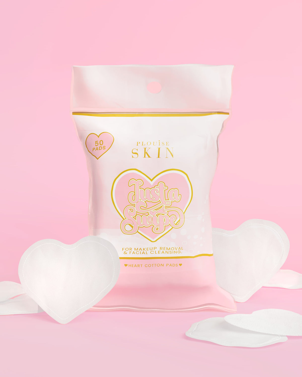 Just A Swipe Heart-Shaped Cotton Pads by P. Louise Cosmetics