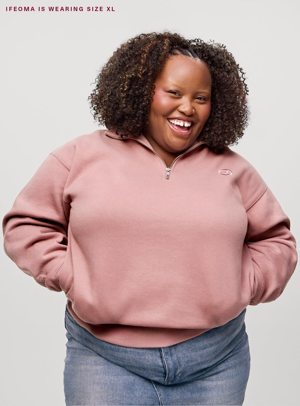 Everyday Quarter Zip Sweatshirt by Rare Beauty