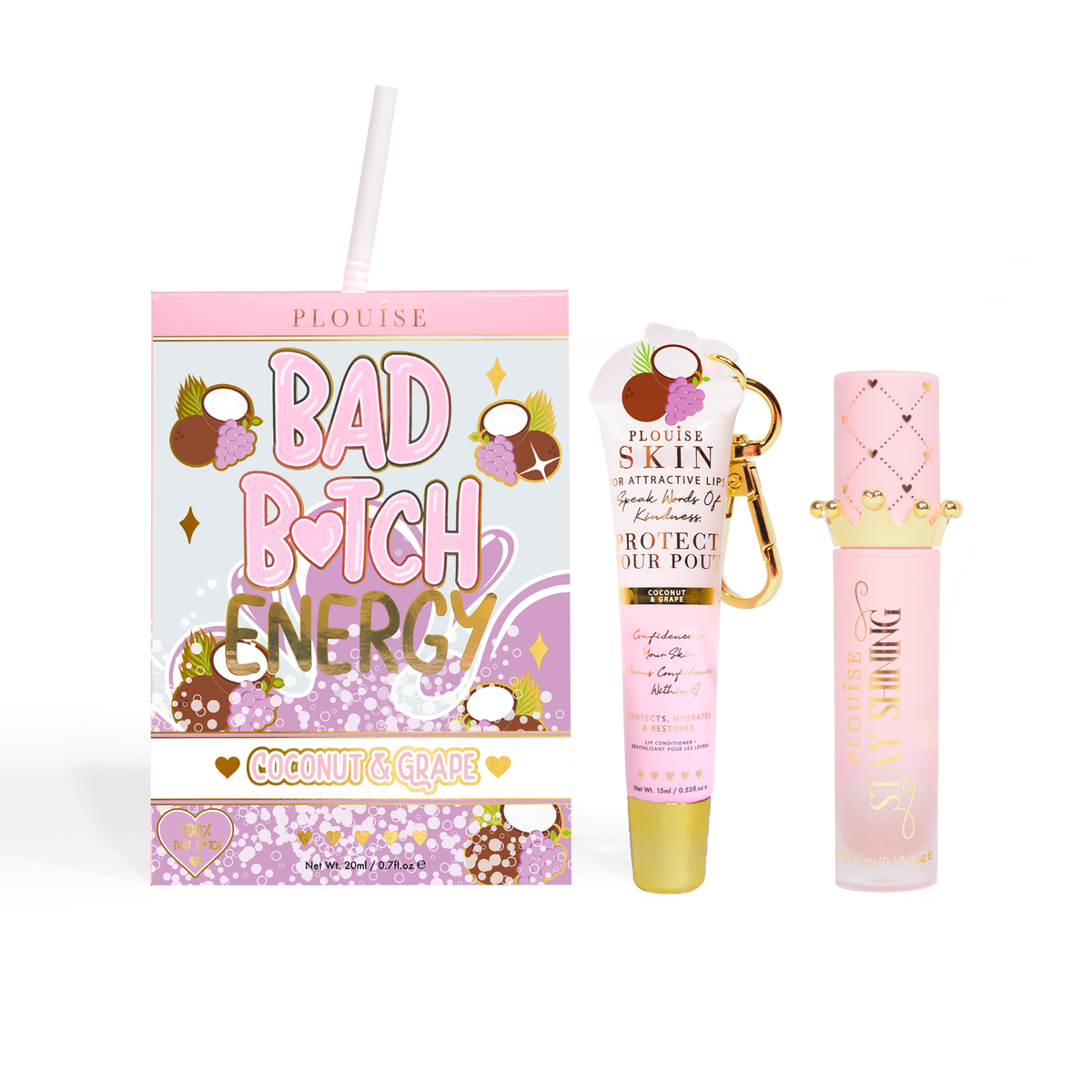 Bad Bitch Energy Lip Conditioner & Lip Oil Duo by P.Louise