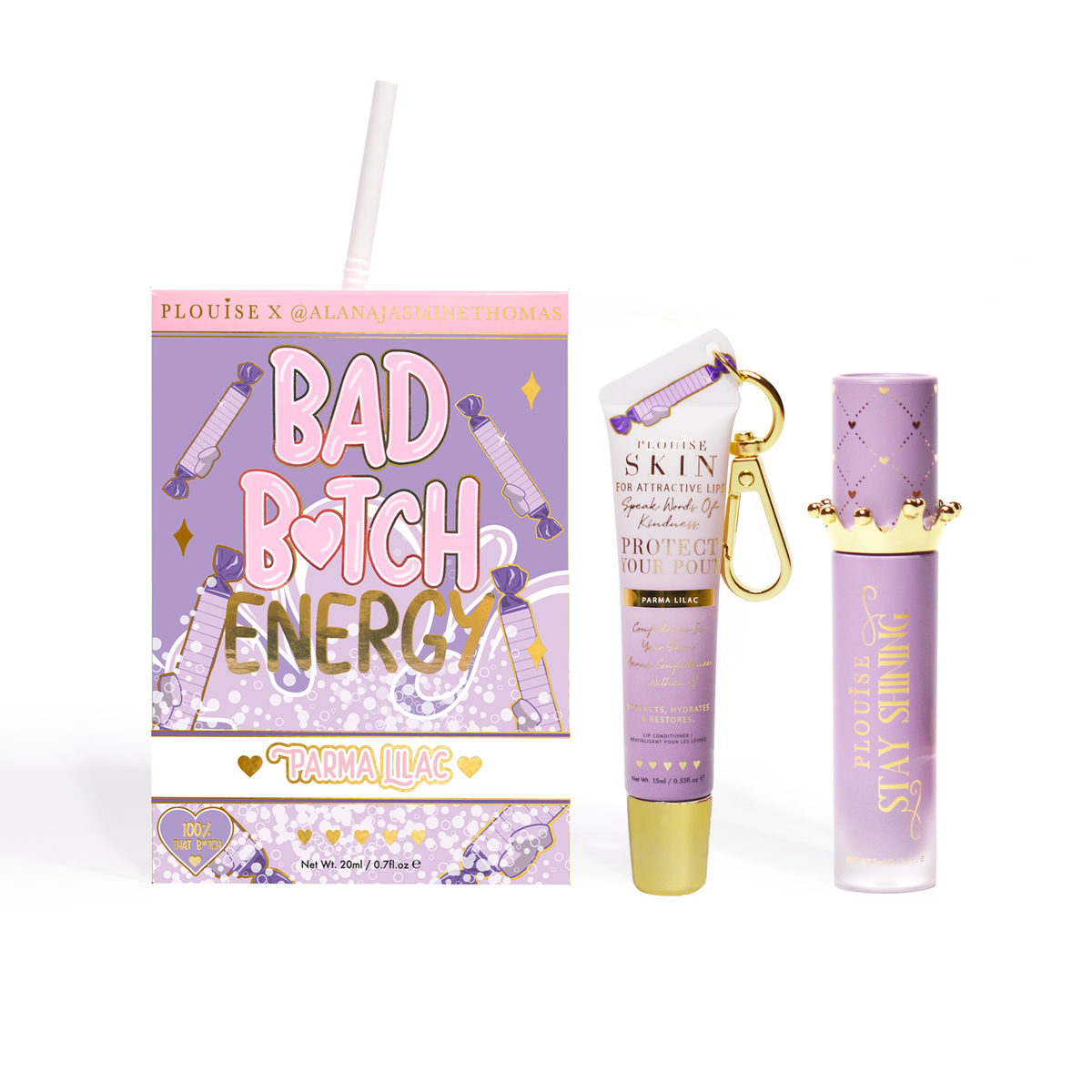 Bad Bitch Energy Lip Conditioner & Lip Oil Duo by P.Louise