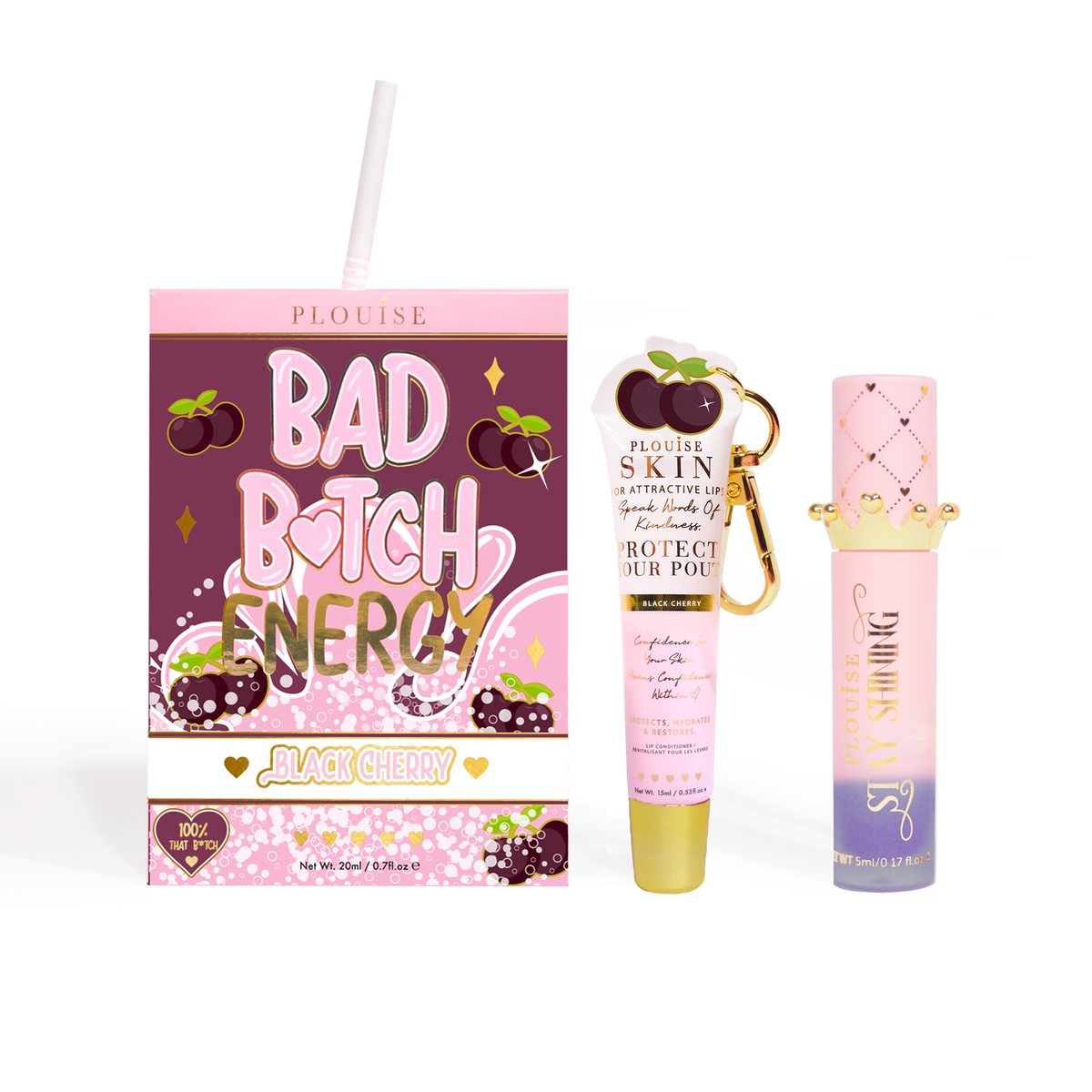Bad Bitch Energy Lip Conditioner & Lip Oil Duo by P.Louise