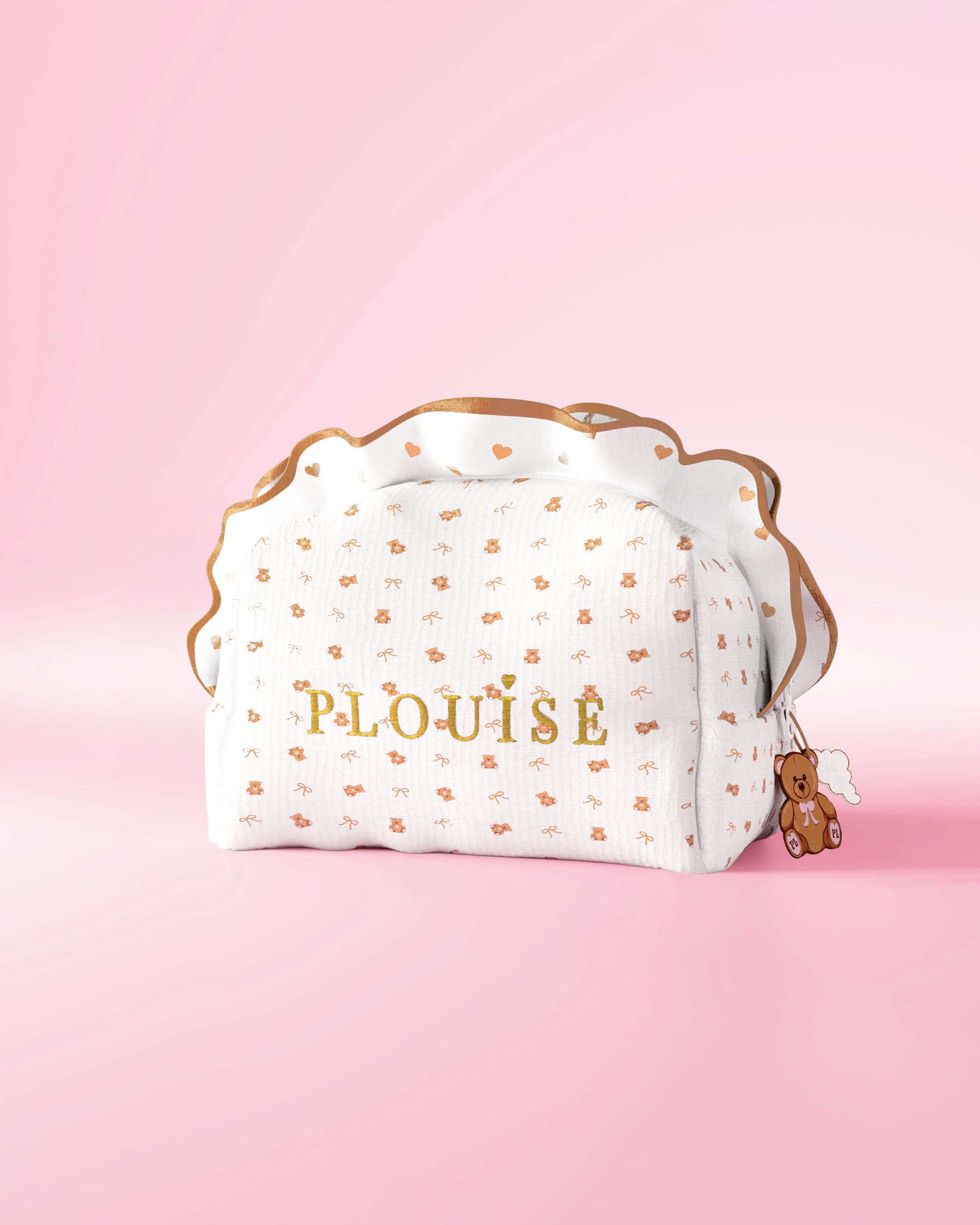 Teddy Touch Small Print Bag & Skincare Set by P. Louise Cosmetics