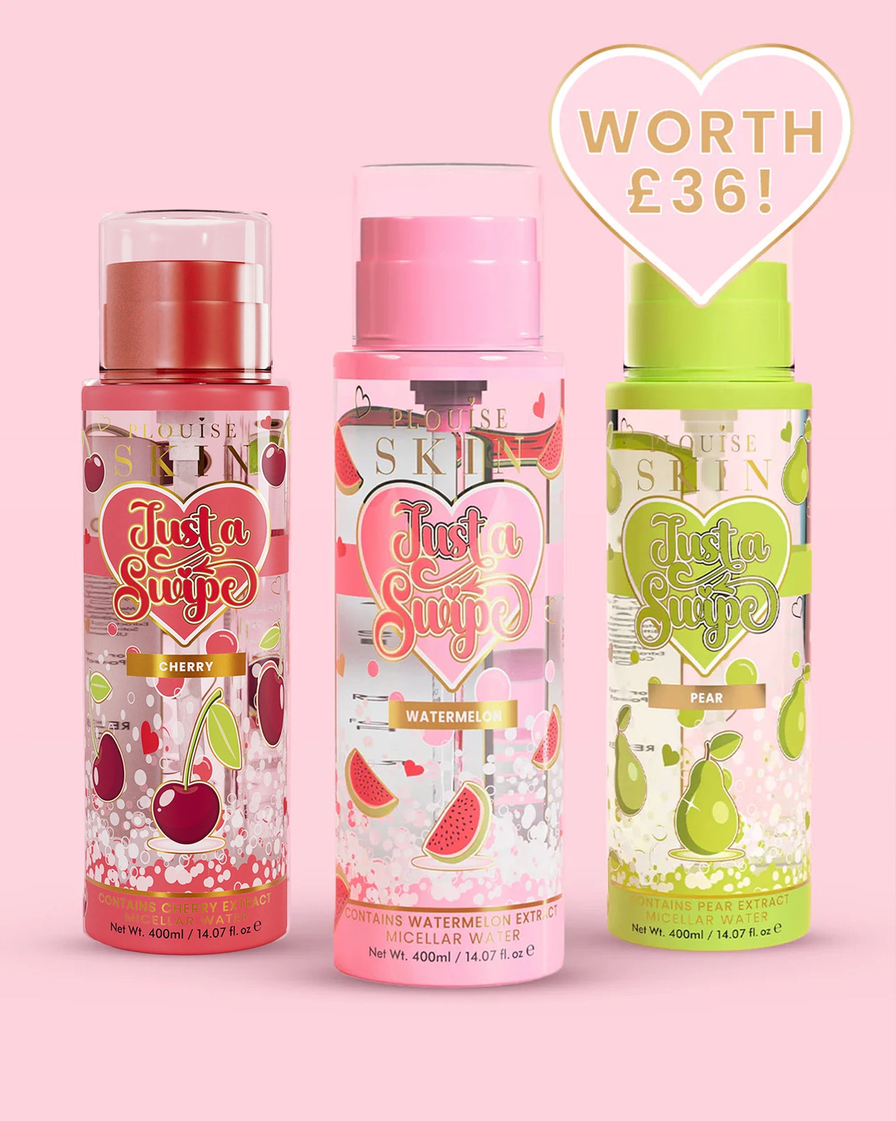 Just A Swipe Micellar Water Triple Clean Trio by P. Louise Cosmetics