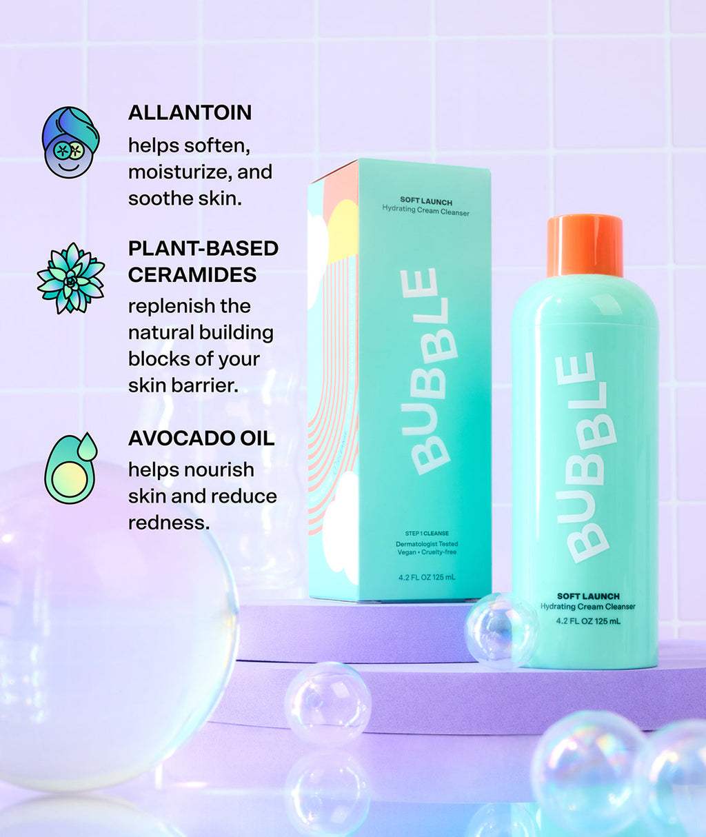 Soft Launch Hydrating Cream Cleanser 4.2 Fl Oz by Bubble Skincare