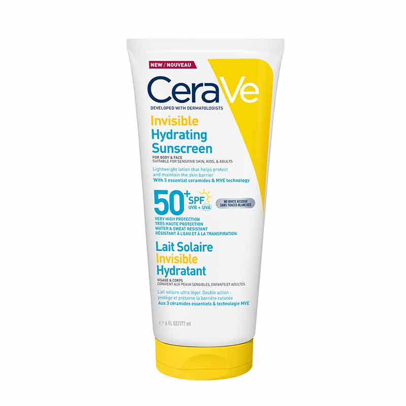 Invisible Hydrating Face & Body Sunscreen SPF 50 by CeraVe