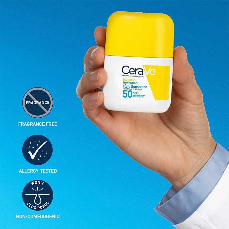 Invisible Hydrating Fluid Face Sunscreen SPF 50 by CeraVe