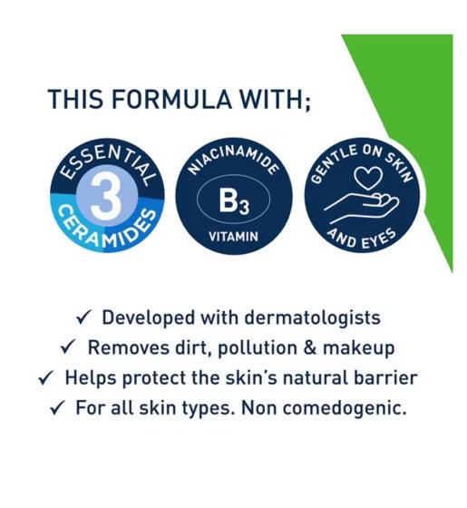 Micellar Cleansing Water With Niacinamide & Ceramides by CeraVe