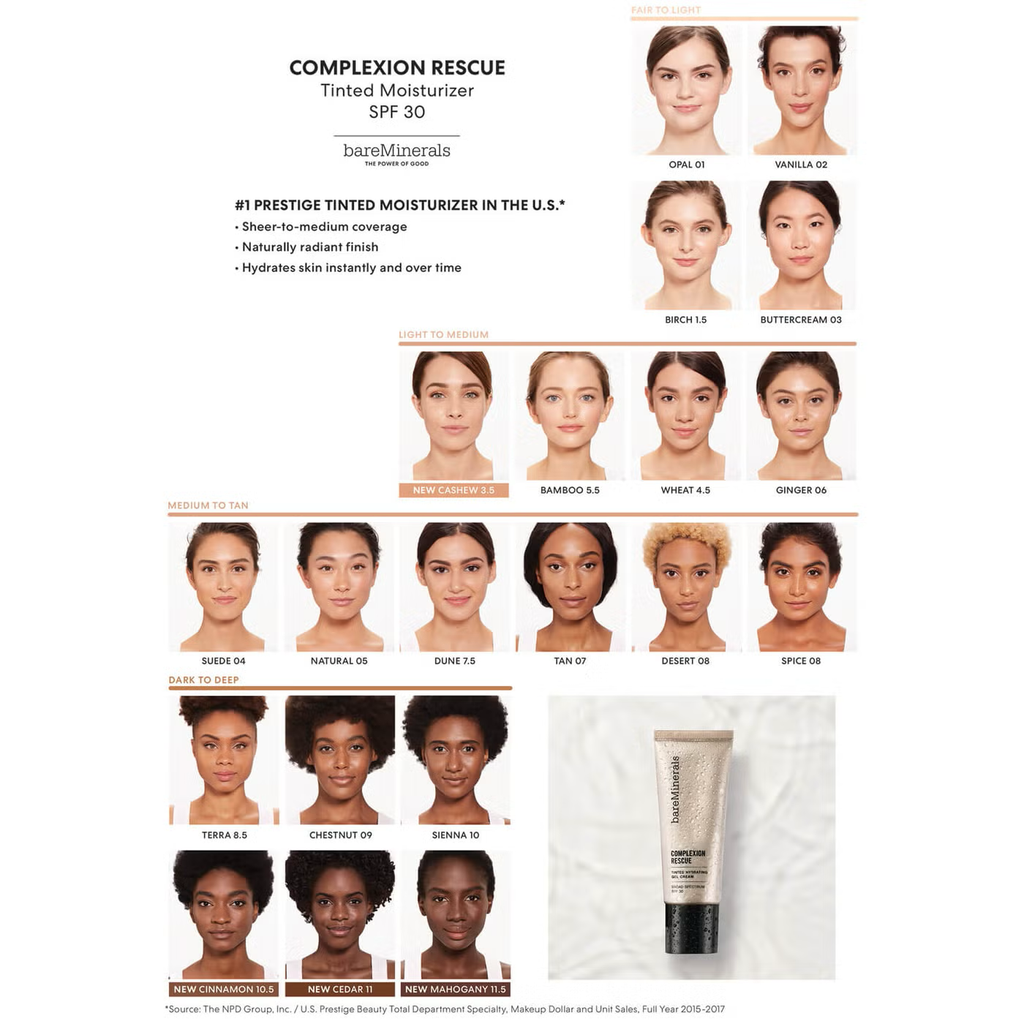 bareMinerals Complexion Rescue Tinted Moisturizer SPF30 35ml (Various Shades)