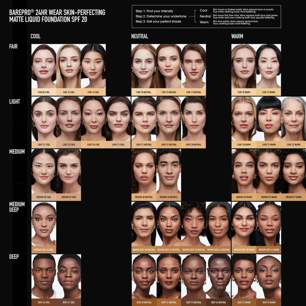 bareMinerals Barepro 24Hr Matte Comfort Liquid Foundation Mineral Spf20 30ml (various shades)