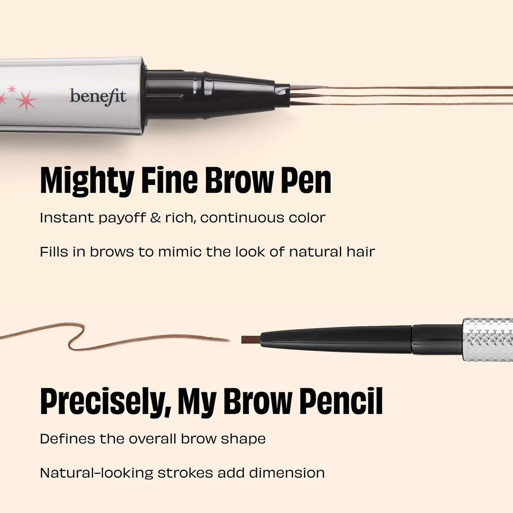 benefit Mighty Fine Brow Superfine Triple Tip Pen 0.5ml (Various Shades)