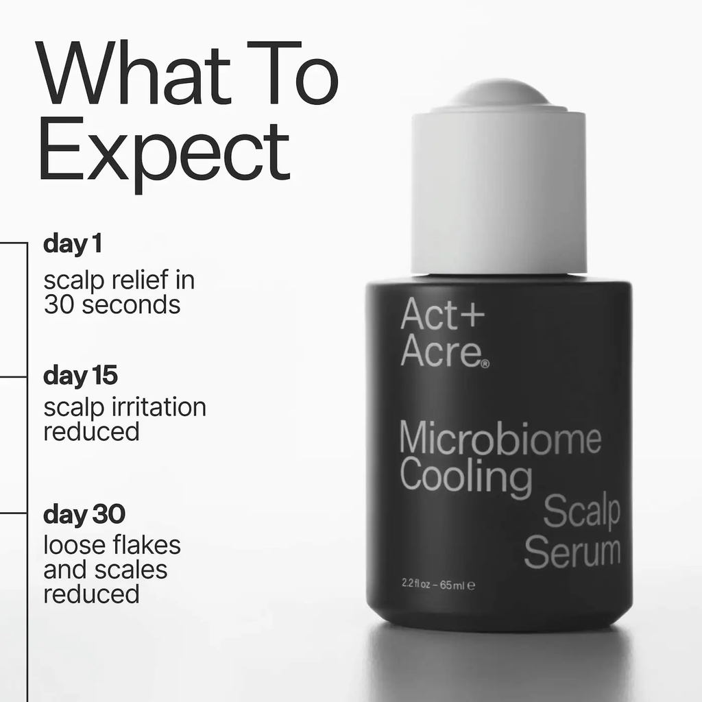 Act+Acre Microbiome Cooling Scalp Serum For Dry Itchy Scalp + Loose Flakes