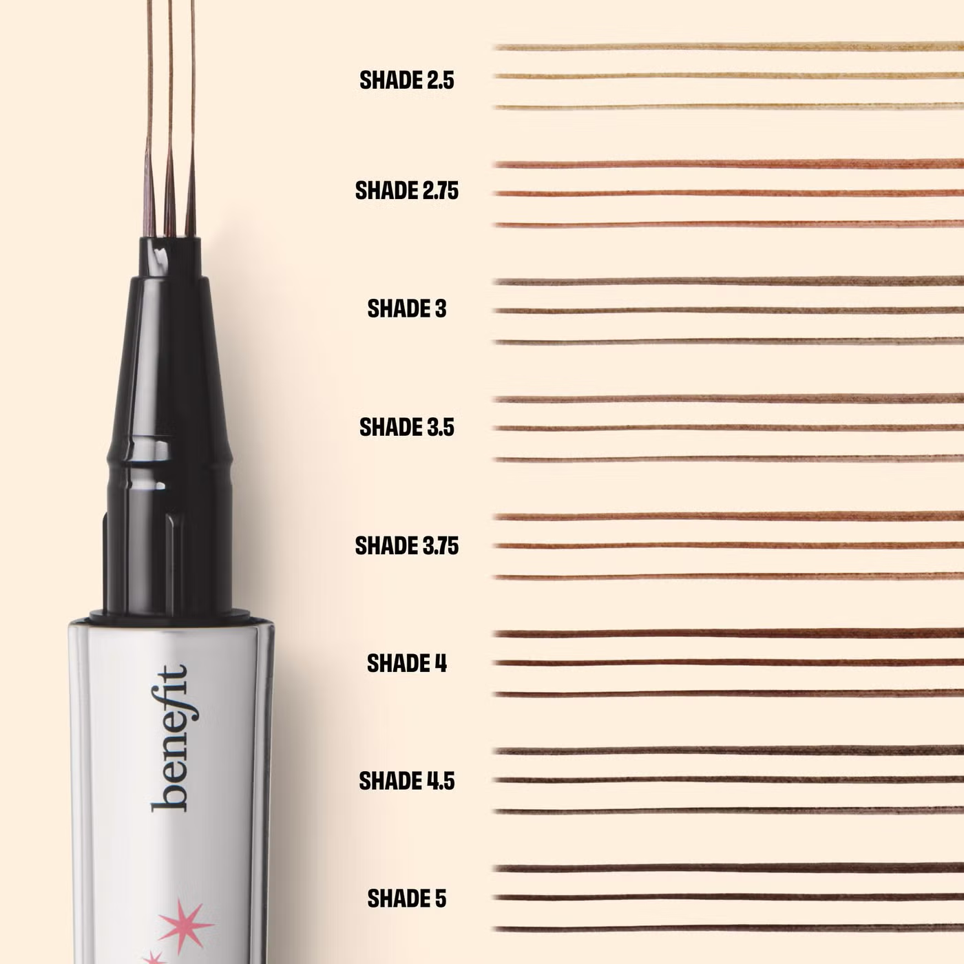 benefit Mighty Fine Brow Superfine Triple Tip Pen 0.5ml (Various Shades)