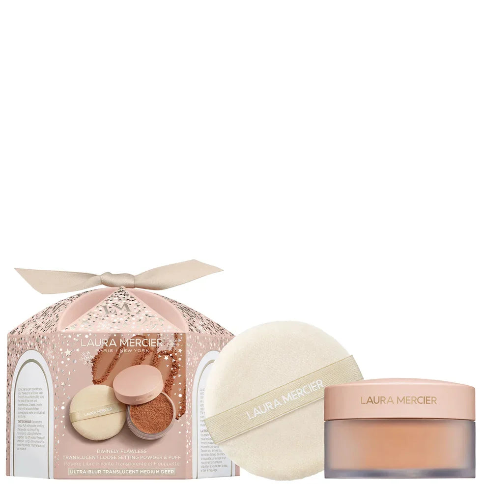 Laura Mercier Divinely Flawless Ultra-Blur Translucent Loose Setting Powder and Puff 20g (Various Shades)