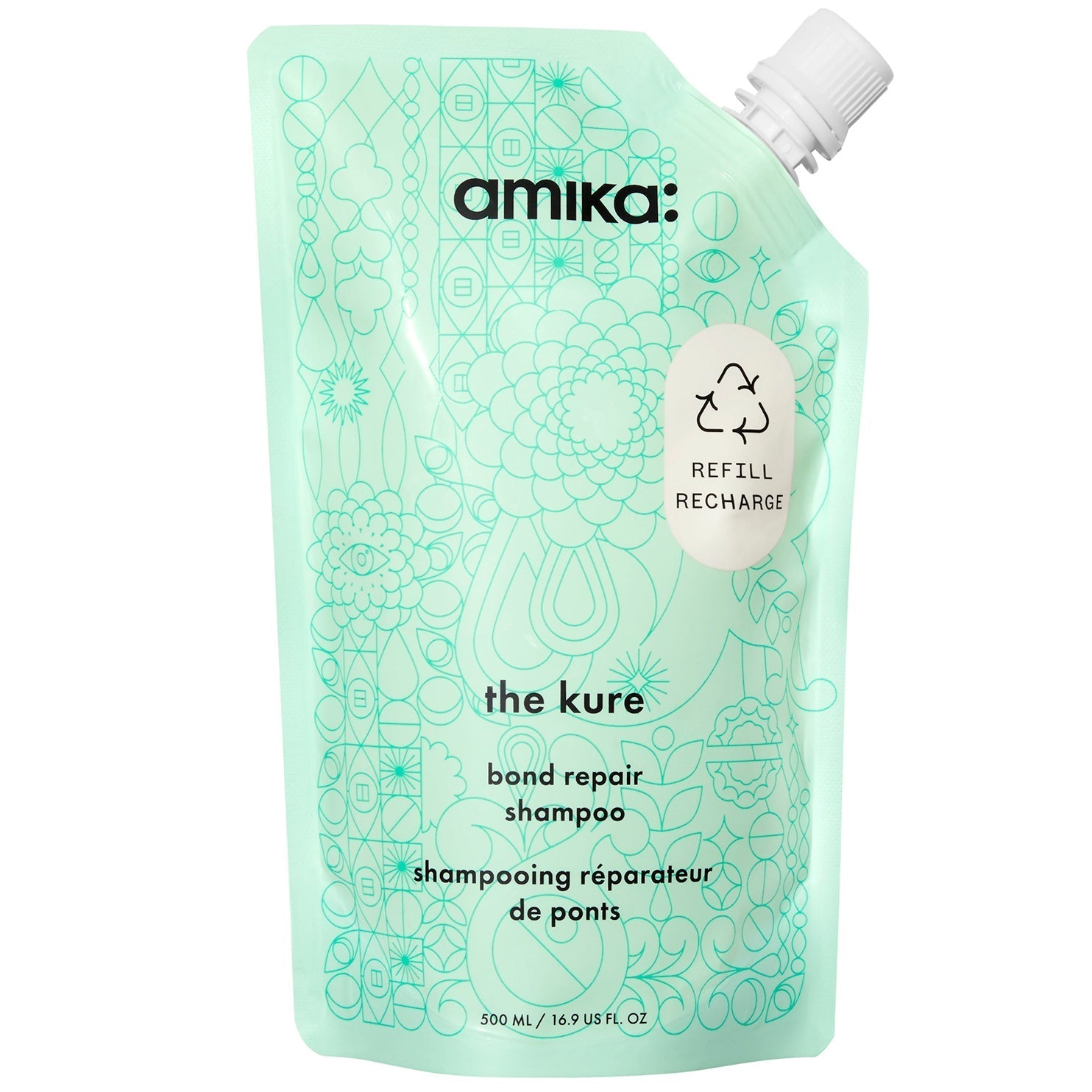 amika The Kure Bond Repair Shampoo Refillable Pouch 500ml
