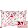 slip pure silk queen pillowcase with lace trim - sweet cherry