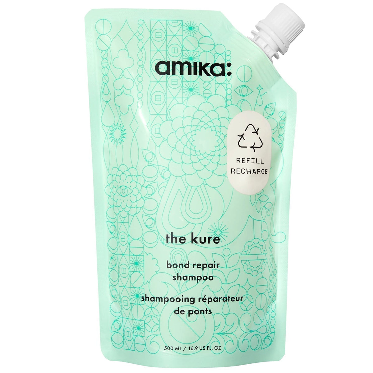 amika The Kure Bond Repair Shampoo Refillable Pouch 500ml