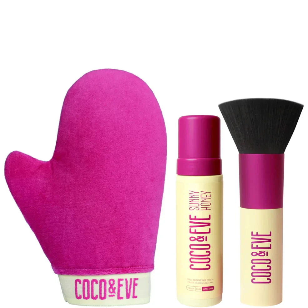 Coco & Eve Bali Bronzing Foam Ultra Dark + Tanning Mitt + Brush