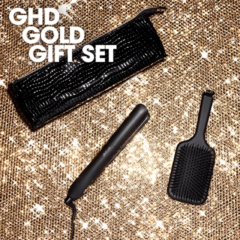 ghd Gold Styler gift set with detangling comb and styler bag