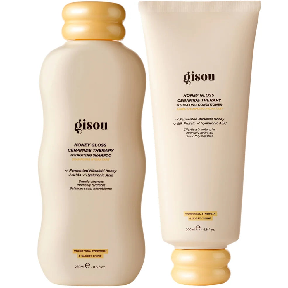Gisou Honey Gloss Ceramide Cleanse Shampoo + Conditioner
