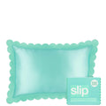 Slip Pure Silk Queen Pillowcase With Scalloped Edge - Turquoise