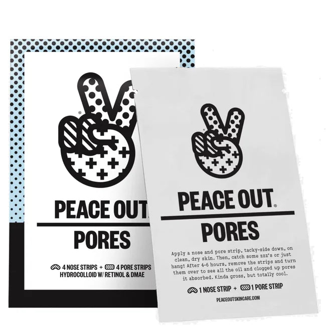 Peace Out Pores 4 Nose Strips and 4 Pore Strips