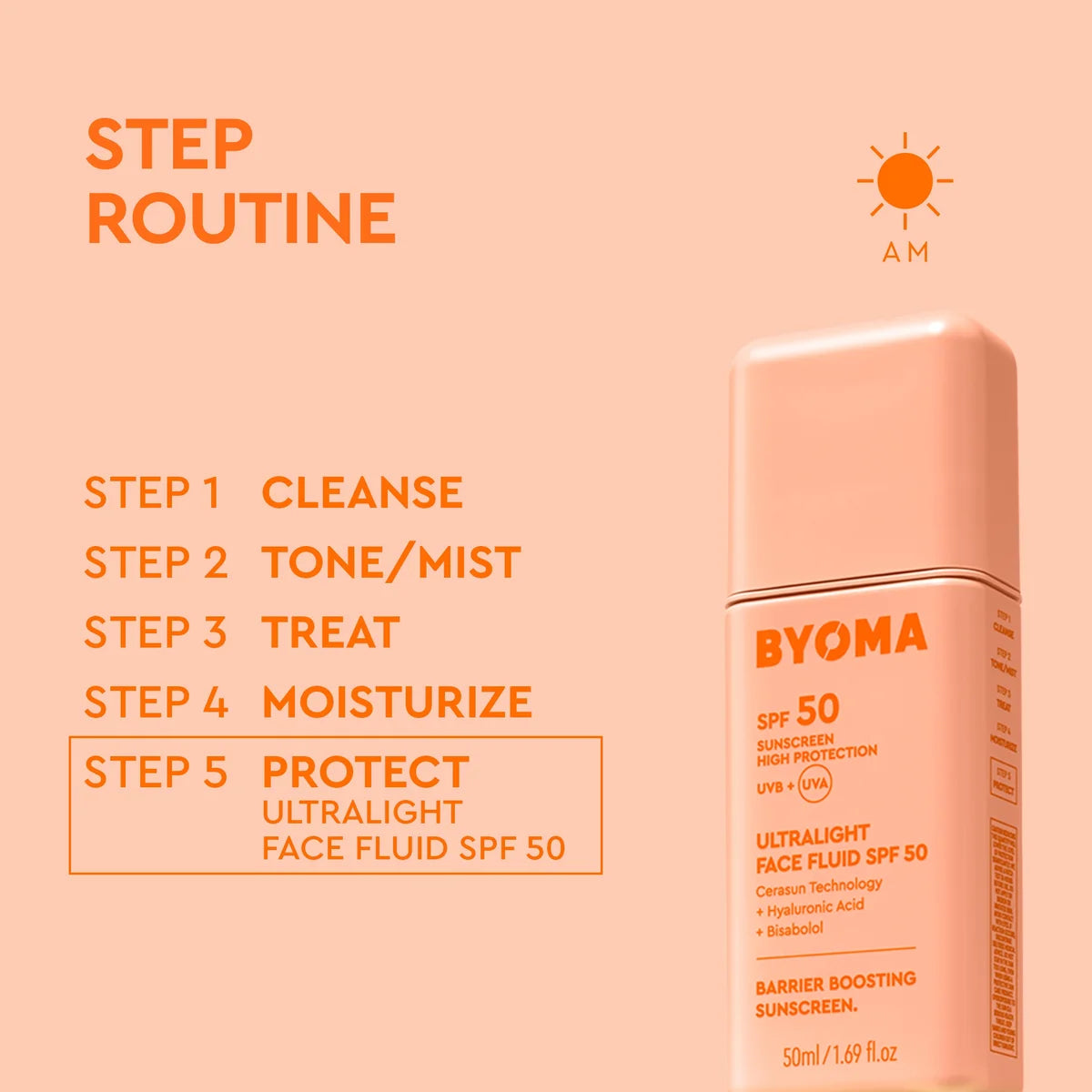 Ultralight Face Fluid SPF 50 50ml by BYOMA