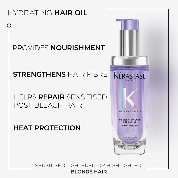 Blond Absolu Huile Cicagloss Hair Oil In Refillable Bottle by Kérastase