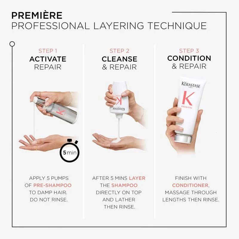 Première Decalcifying Repairing Shampoo, Conditioner + Pre-Shampoo Treatment 15ml by Kérastase