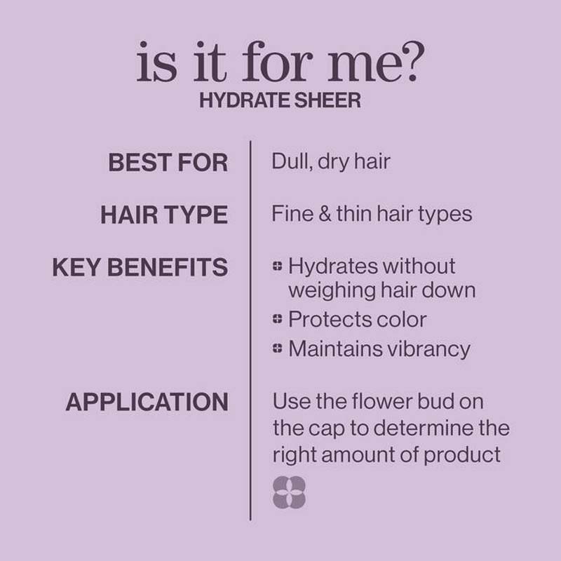Hydrate Sheer Conditioner For Fine Dry Coloured Hair by Pureology