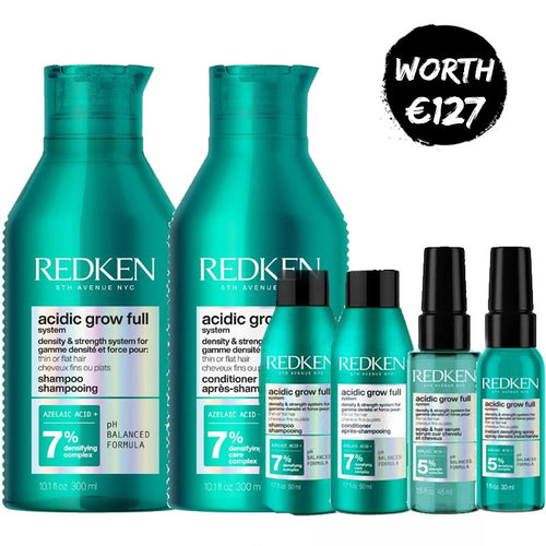 Acidic Grow Full System Home & Away Bundle + Free Serum & Densifying Spray by Redken