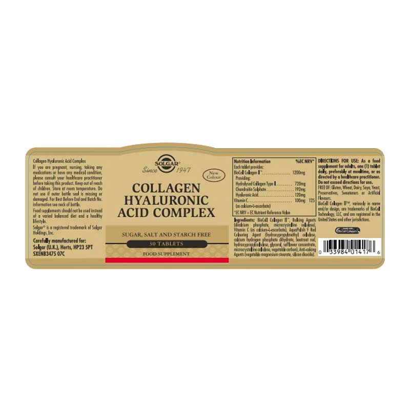 Collagen Hyaluronic Acid Complex Tablets by Solgar